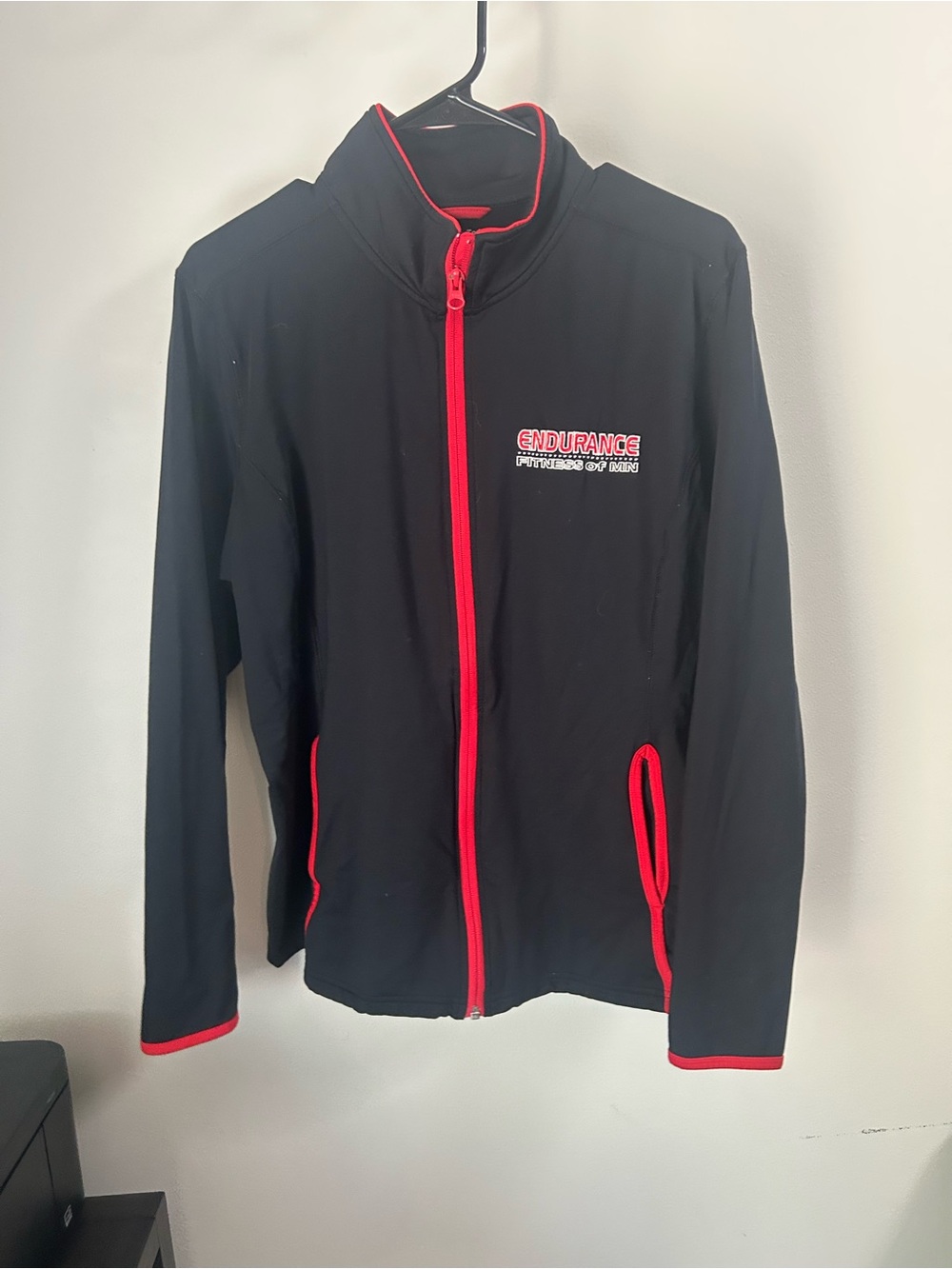 Sport-Tek Black Rashguard Jacket with Red Trim